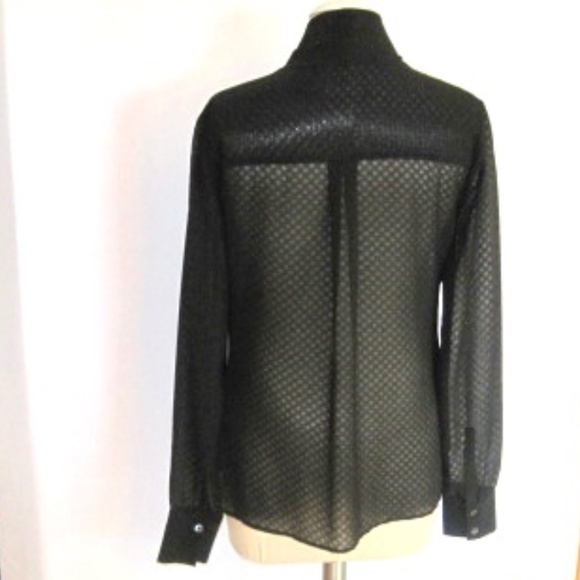 Karen Millen Tie Neck Sheer Blouse - Picture 3 of 9